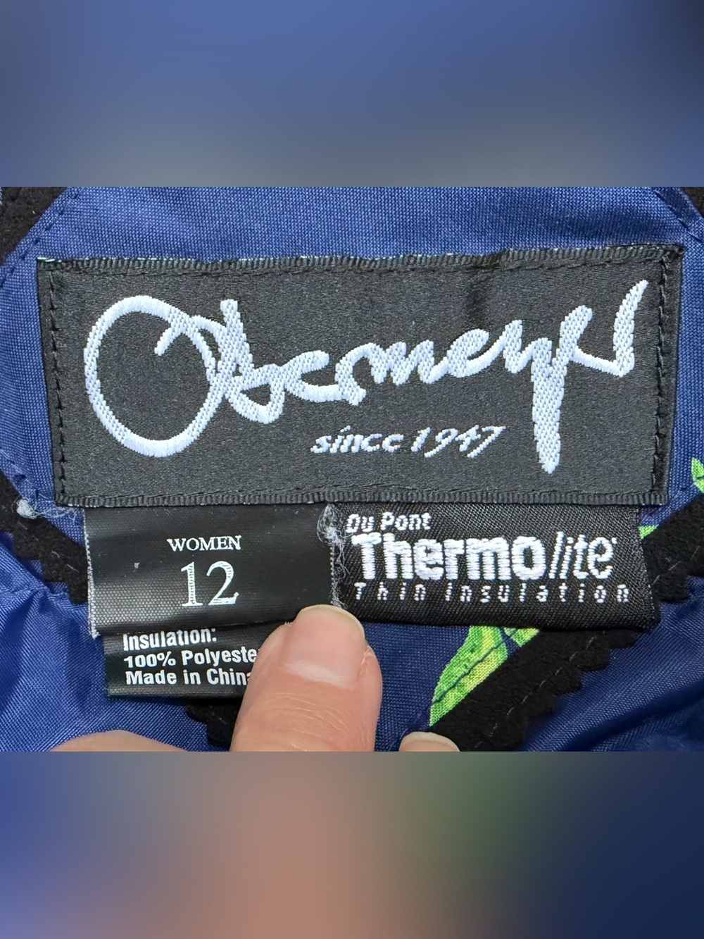 VTG 80s Obermeyer 1-Pc Ski Suit Blue/Floral Sz 12 Apres Ski Gorpcore Retro EUC - Picture 3 of 12
